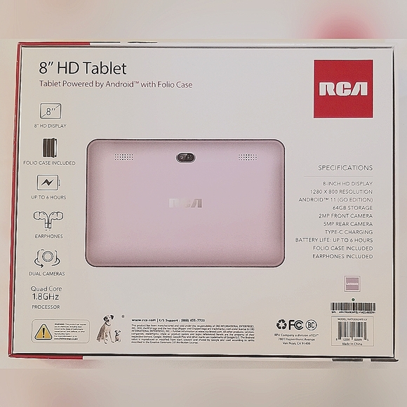 RCA 8" HD TABLET -ANDROID - W/FOLIO CASE & EARPHONES- BRAND NEW! - Picture 2 of 6